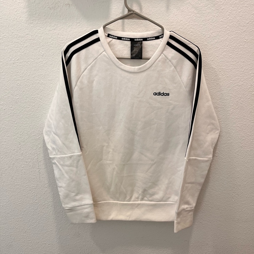 Adidas 3 Stripe Crewneck Sweatshirt Womens Medium